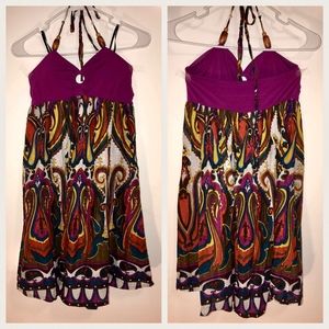 xoxo Halter beaded dress multicolored